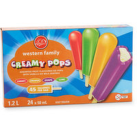 western Family - Cream Pops - Lime Orange Grape Cherry, 24 Each