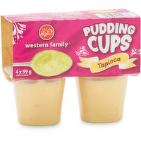 western Family - Pudding Cups, Tapioca, 4 Each