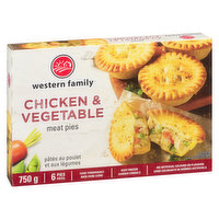 Western Family - Meat Pies - Chicken & Vegetable, 6 Each