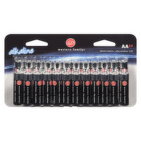 Western Family - Alkaline Batteries - AA, 24 Each