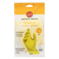 Western Family - Flocklined Rubber Gloves - Small, 2 Each