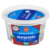 Western Family - Raspberries In Light Syrup, 425 Gram