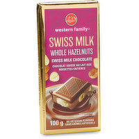 Western Family - Swiss Milk Chocolate Bar with Whole Hazelnuts