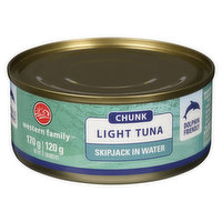 Western Family - Chunk Light Tuna, Skipjack in Water, 170 Gram