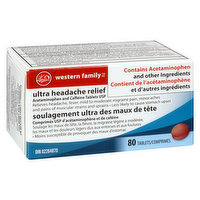 Western Family - Ultra Headache Relief, 80 Each