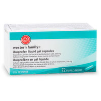 Western Family - Ibuprofen Liquid Gel Capsules 200mg, 72 Each