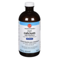 Western Family - Liquid Calcium With Vitamin D Blueberry, 500 Millilitre