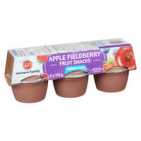 western Family - Fruit Snack Cups, Apple Fieldberry Unsweetened, 6 Each