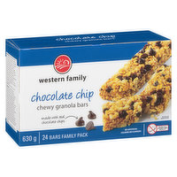Western Family - Chewy Granola Bars - Chocolate Chip, 24 Each