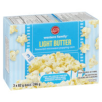 Western Family - Microwave Popcorn, Light Butter Flavour