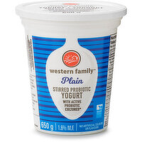 Western Family - Plain Stirred Probiotic Yogurt 1.6% M.F.