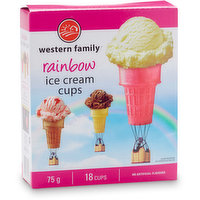 Western Family - Ice Cream Cups, Rainbow, 18 Each