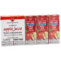 Western Family - Apple Juice Unsweetened, 200 Millilitre