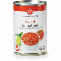 Western Family - Diced Tomatoes with Green Chilies & Lime Juice, 398 Millilitre