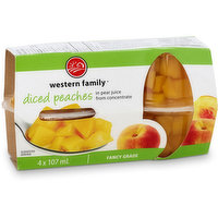 Western Family - Diced Peaches - In Pear Juice, 4 Each
