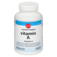 Western Family - Vitamin A 10,000IU, 100 Each