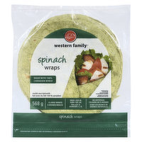 Western Family - Spinach Wraps - Large, 8 Each