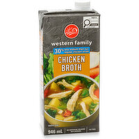 Western Family - Chicken Broth 25% Less Sodium, 946 Millilitre