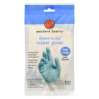 western Family - Foam lined Rubber Gloves - Large/XLarge, 2 Each