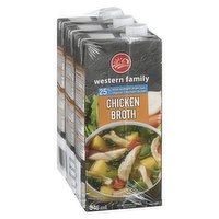 Western Family - Chicken Broth 25% Less Sodium, 3 Each