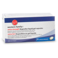 western Family - Extra Strength Ibuprofen Liquid Capsules 400mg, 24 Each