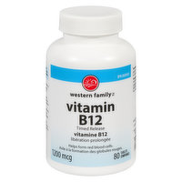 Western Family - Vitamin B12 Timed Release 1200mcg, 80 Each