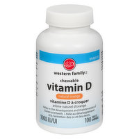 Western Family - Chewable Vitamin D Tablets - Natural Orange, 100 Each