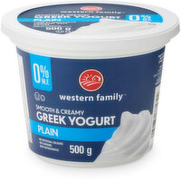 Western Family - Plain Greek Yogurt 0% M.F.