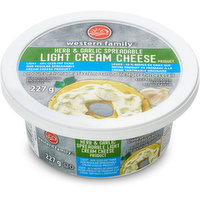 Western Family - Cream Cheese Spreadable Light - Herb & Garlic, 227 Gram