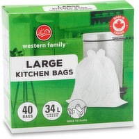 Western Family - Kitchen Bags Large, 40 Each