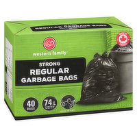 Western Family - Strong Garbage Bags Regular, 40 Bags