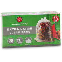 Western Family - Clear Garden Bags Extra Large, 20 Each
