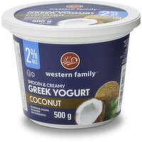 Western Family - Greek Yogurt - Coconut 2% M.F., 500 Gram