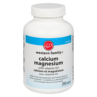 Western Family - Calcium Magnesium with Vitamin D3, 200 Each