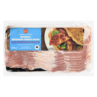 western Family - Naturally Hardwood Smoked Bacon - 43% Less Salt, 375 Gram