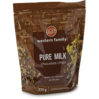 western Family - Pure Milk Chocolate Chips, 775 Gram