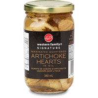 Western Family - Signature Marinated Quartered Artichoke Hearts - in Oil, 340 Millilitre