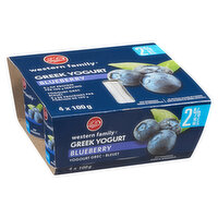 Western Family - Greek Yogurt Blueberry, 2% M.F., 4 Each