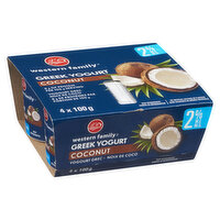 Western Family - Greek Yogurt Coconut, 2% M.F., 4 Each