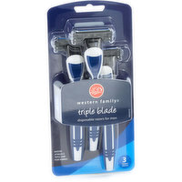 western Family - Triple Blade Disposable Razors For Men, 3 Each