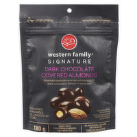 Western Family - Dark Chocolate Covered  Almonds, 180 Gram