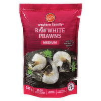 Western Family - White Medium Prawns - Raw, 340 Gram