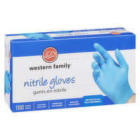 Western Family - Nitrile Powder Free Gloves, 100 Each