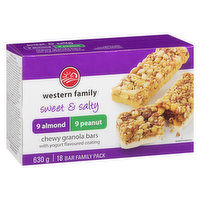 Western Family - Sweet & Salty Granola Bars - Peanut & Almond, 18 Each