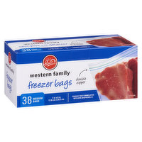Western Family - Freezer Bags - Medium, 38 Each