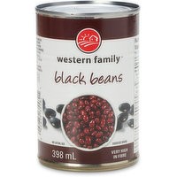 Western Family - Black Beans, 398 Millilitre