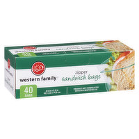 Western Family - Zipper Sandwich Bags - 40 Bags, 40 Each