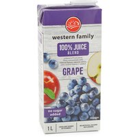 Western Family - Fruit Juice - 100% Grape, 1 Litre