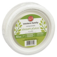 Western Family - Compostable Dessert Plates - 40 Count, 40 Each