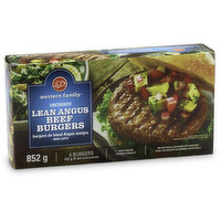 western Family - Lean Angus Beef Burgers, 852 Gram